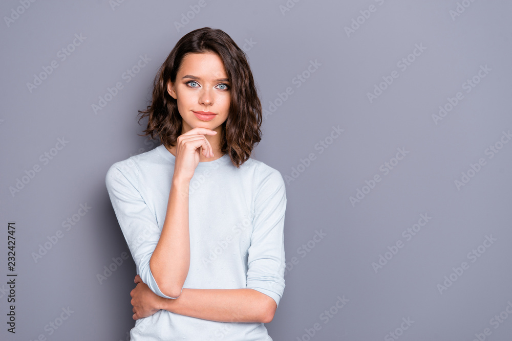 Photo of beautiful attractive nice-looking lady with her brunett Photo of beautiful attractive nice-looking lady with her brunett