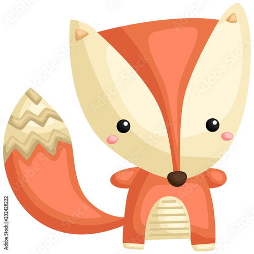 a vector of a cute fox with pattern