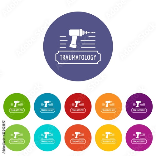 Correction traumatology icons color set vector for any web design on white background