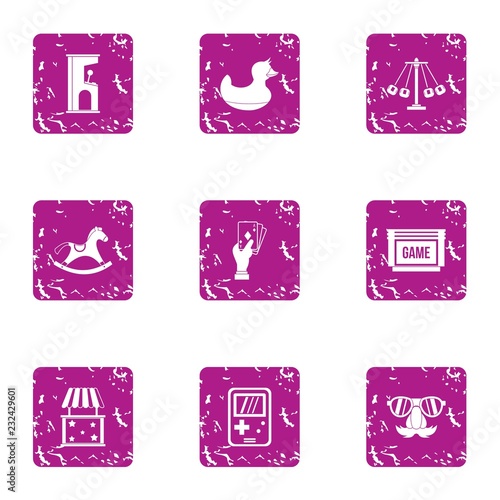 Gadget icons set. Grunge set of 9 gadget vector icons for web isolated on white background