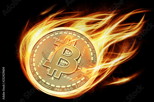 Bitcoin Golden Coin Concept 3D Rendered Illustration.

