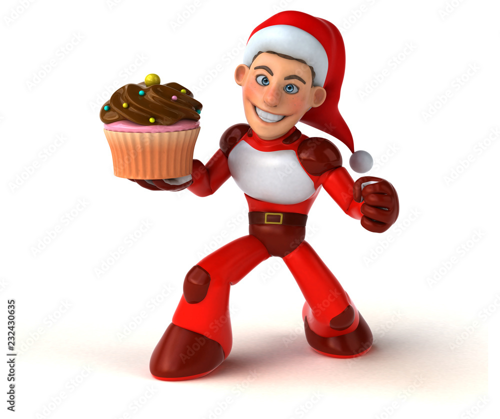 Fun Super Santa Claus - 3D Illustration Fun Super Santa Claus - 3D Illustration