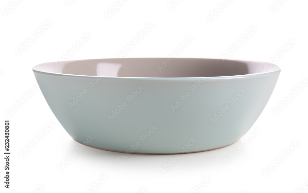 Clean empty bowl on white background Clean empty bowl on white background