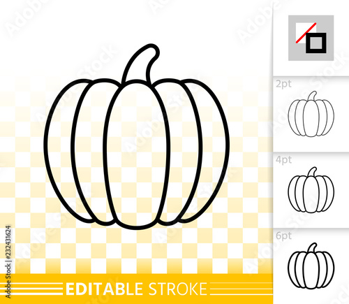 Pumpkin simple editable stroke vector icon set photo