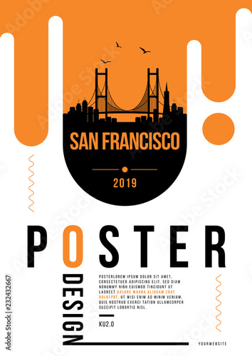 San Francisco City Modern Skyline Vector Template