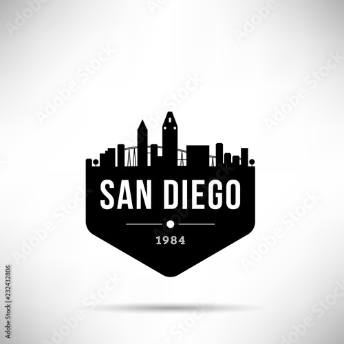 San Diego City Modern Skyline Vector Template
