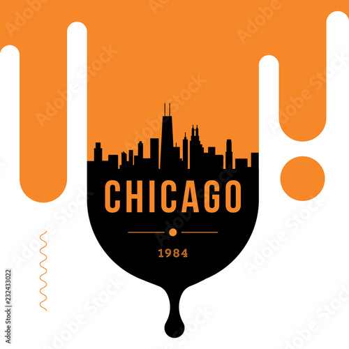 Chicago Modern Web Banner Design with Vector Skyline