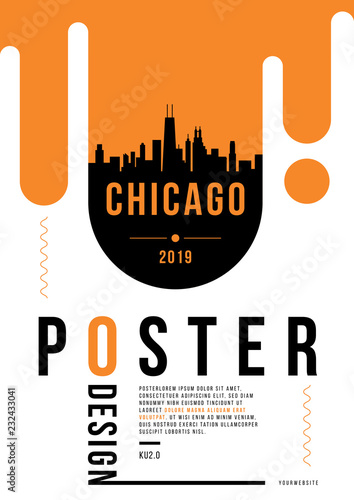 Chicago Modern Web Banner Design with Vector Skyline