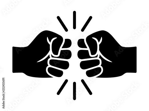 Bro fist bump or power five pound flat vector icon for apps and websites