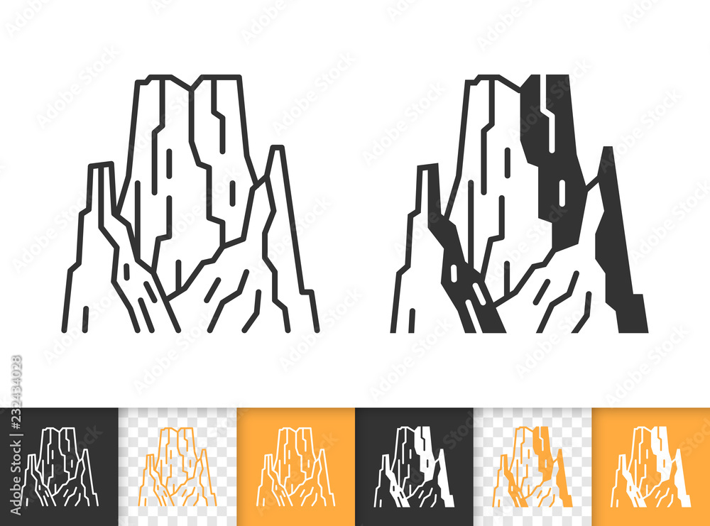 Mountain simple black line peak mount vector icon Mountain simple black line peak mount vector icon