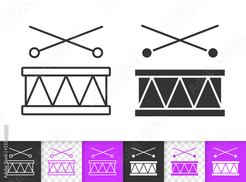 Drum Toy Kids game simple black line vector icon