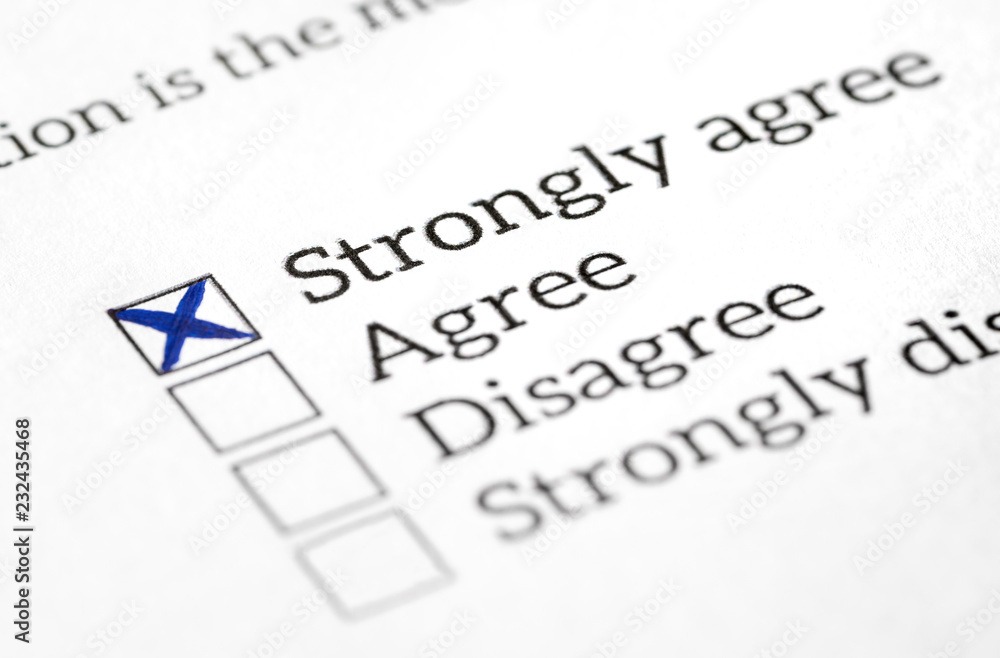 Agree box checked in opinion poll, survey and questionnaire. Happy and positive answer in politics or human resources employee feedback or experience research. Checkbox and checklist with check mark. Agree box checked in opinion poll, survey and questionnaire. Happy and positive answer in politics or human resources employee feedback or experience research. Checkbox and checklist with check mark.
