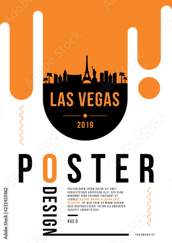 Photography Las Vegas Modern Poster Design with Vector Skyline