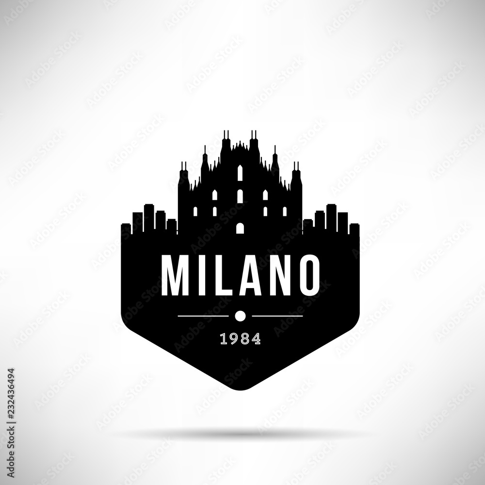 Fototapeta premium Milano City Modern Skyline Vector Template