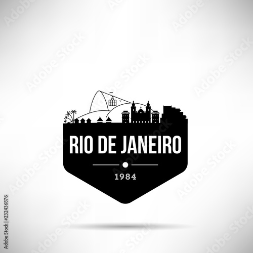 Rio de Janeiro City Modern Skyline Vector Template