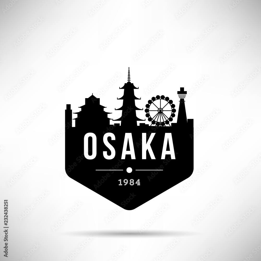 Fototapeta premium Osaka City Modern Skyline Vector Template
