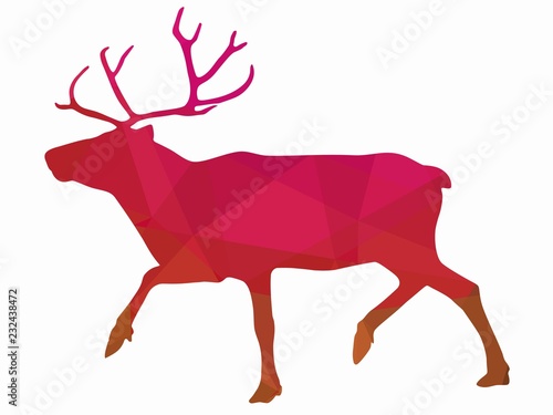 illustration of a reindeer , vector drawing