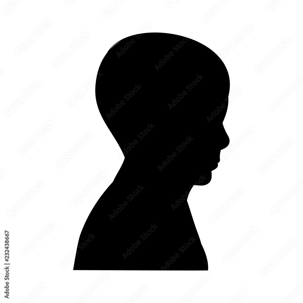black silhouette boy face, portrait black silhouette boy face, portrait