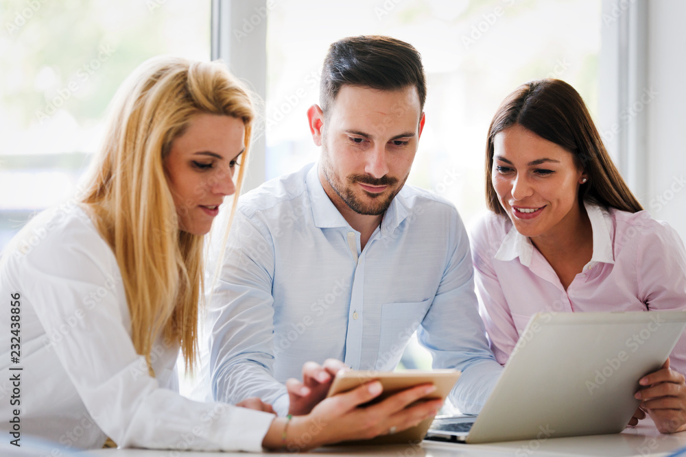 Business coworkers discussing new ideas Business coworkers discussing new ideas