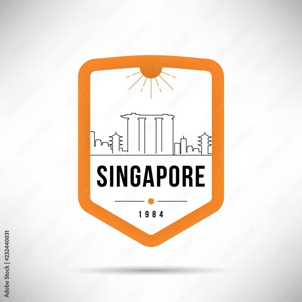 Singapore Modern Skyline Vector Template