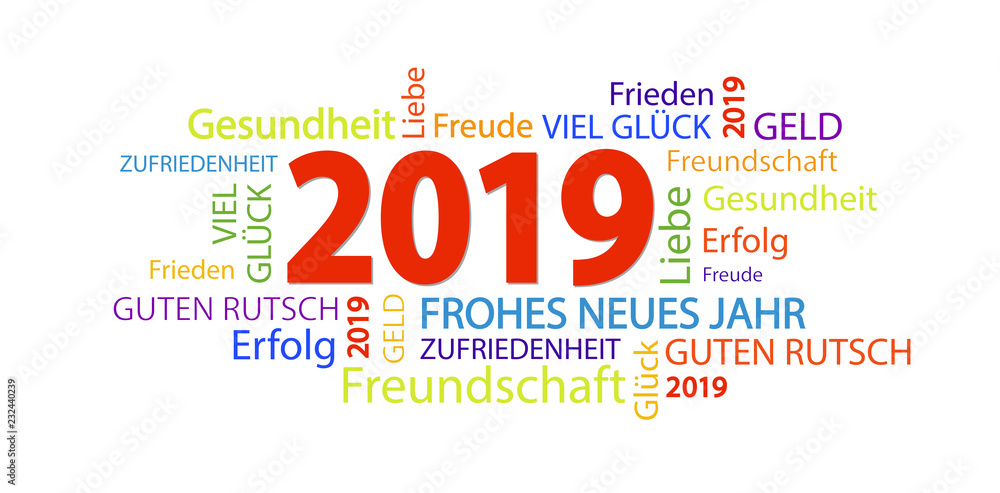 word cloud with new year 2019 greetings word cloud with new year 2019 greetings