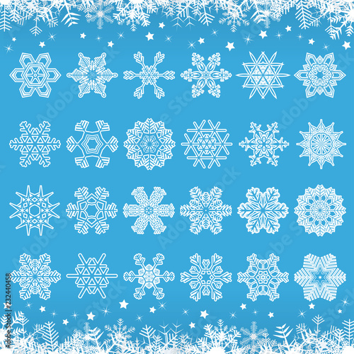 collection christmas snow flakes