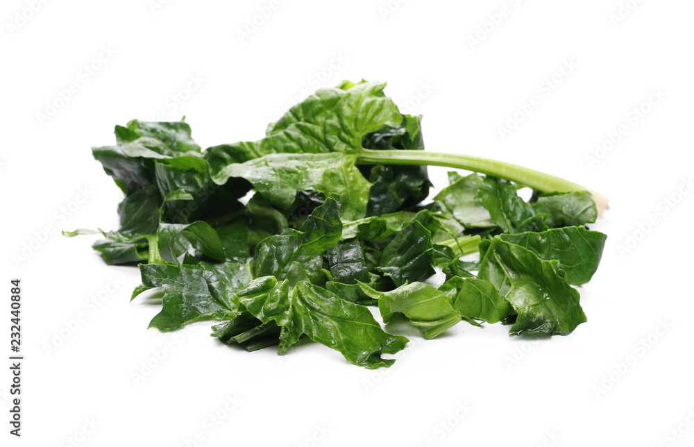 Fresh spinach leaves isolated on white background Fresh spinach leaves isolated on white background