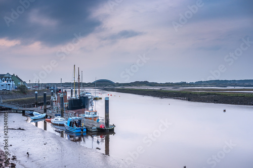 Irvine harbour at Low tide Scotland. photo