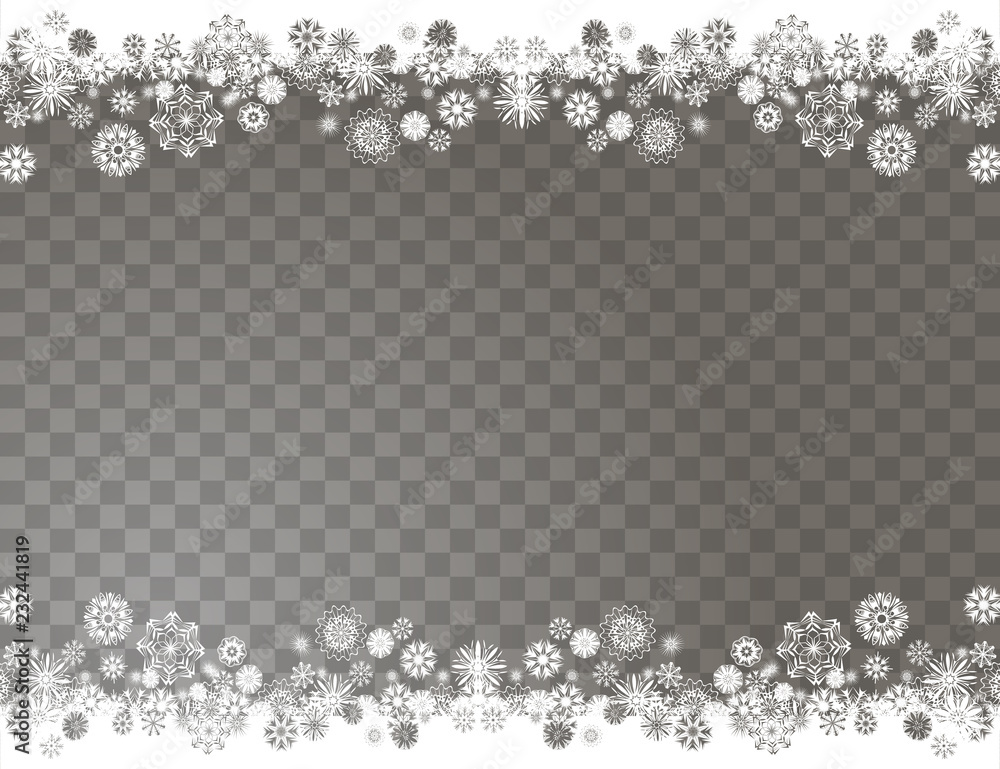 custom made wallpaper toronto digitalElegant snow border on a transparent background. Abstract snowflakes background for your Merry Christmas and Happy New Year design. Vector winter holiday illustration