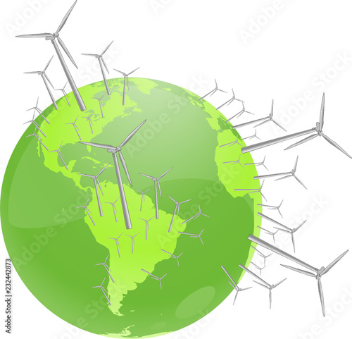 earth with turbines