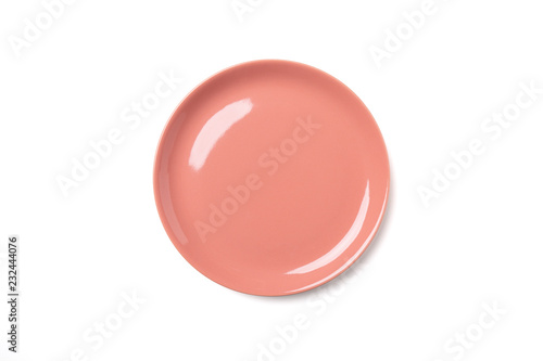 Old rose pastel plate isolated on white background