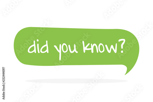 Did you know. Vector hand drawn speech bubble icon, badge illustration on white background