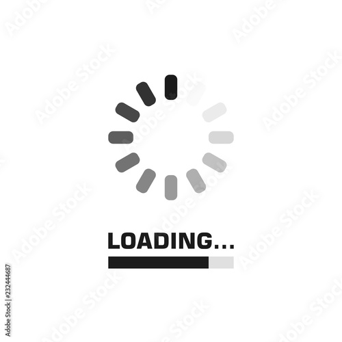 System software update and upgrade concept. Loading process screen. Vector illustration