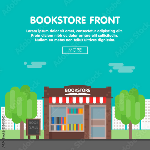 Bookstore Front Vector Illustration