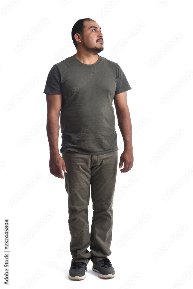 full portrait of a latin man on white background full portrait of a latin man on white background