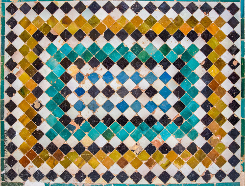 Ceramic tiles at Alhambra Palace, Granada, Spain