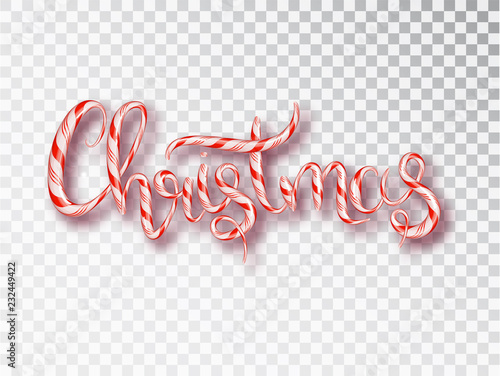 Christmas candy design vector template. Calligraphic Christmas Lettering Decorated. Christmas poster template. Vector illustration EPS10