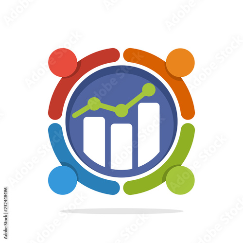 Vector illustration icon with the concept of business and investment cooperation partners