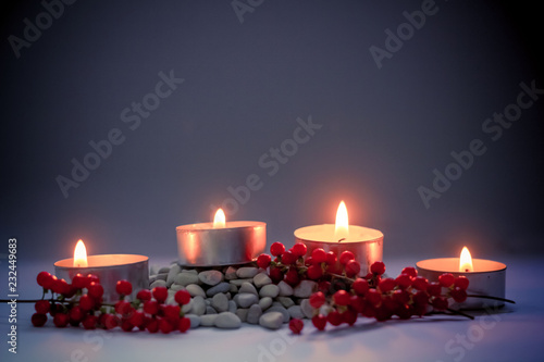 Christmas Centerpiece Decoration with Burning Candles