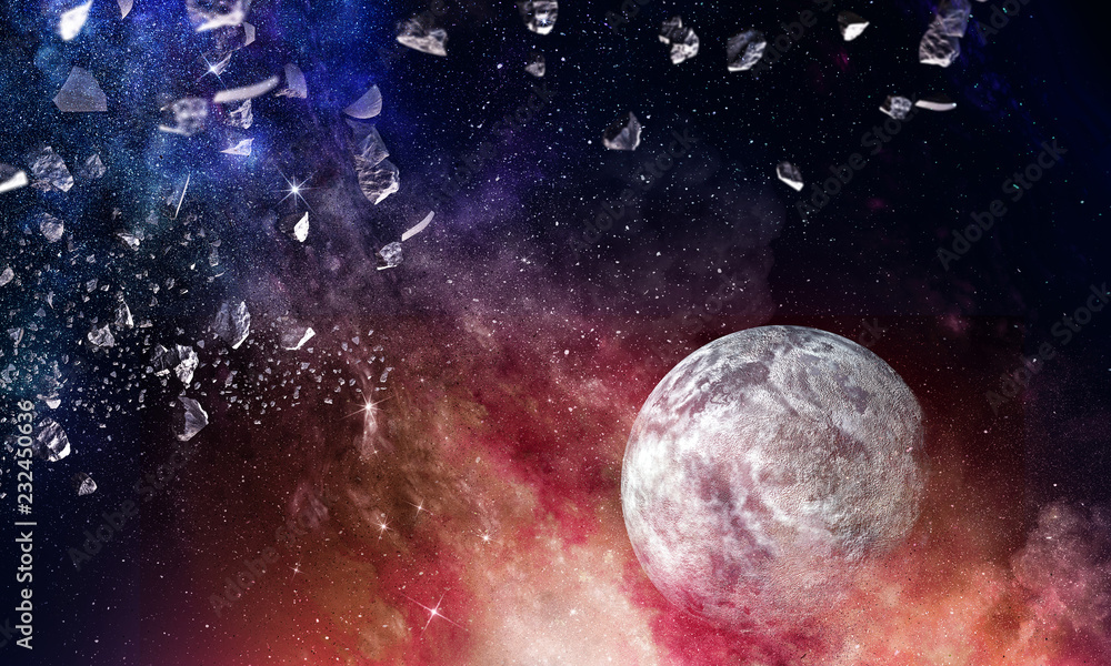 Naklejka premium Space planets and nebula