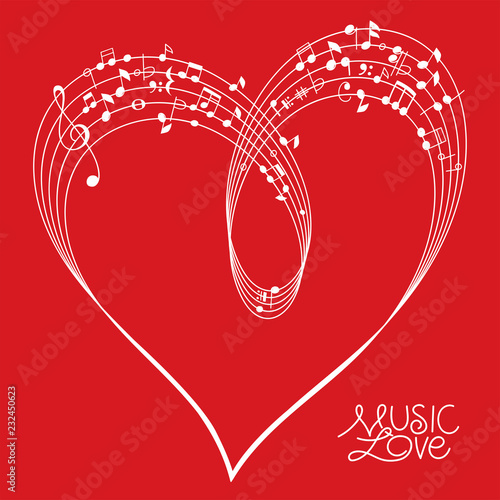 Red Musical Heart Shape