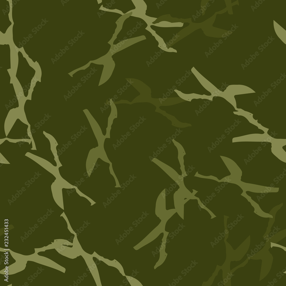 Military camouflage seamless pattern in different shades of green color Military camouflage seamless pattern in different shades of green color
