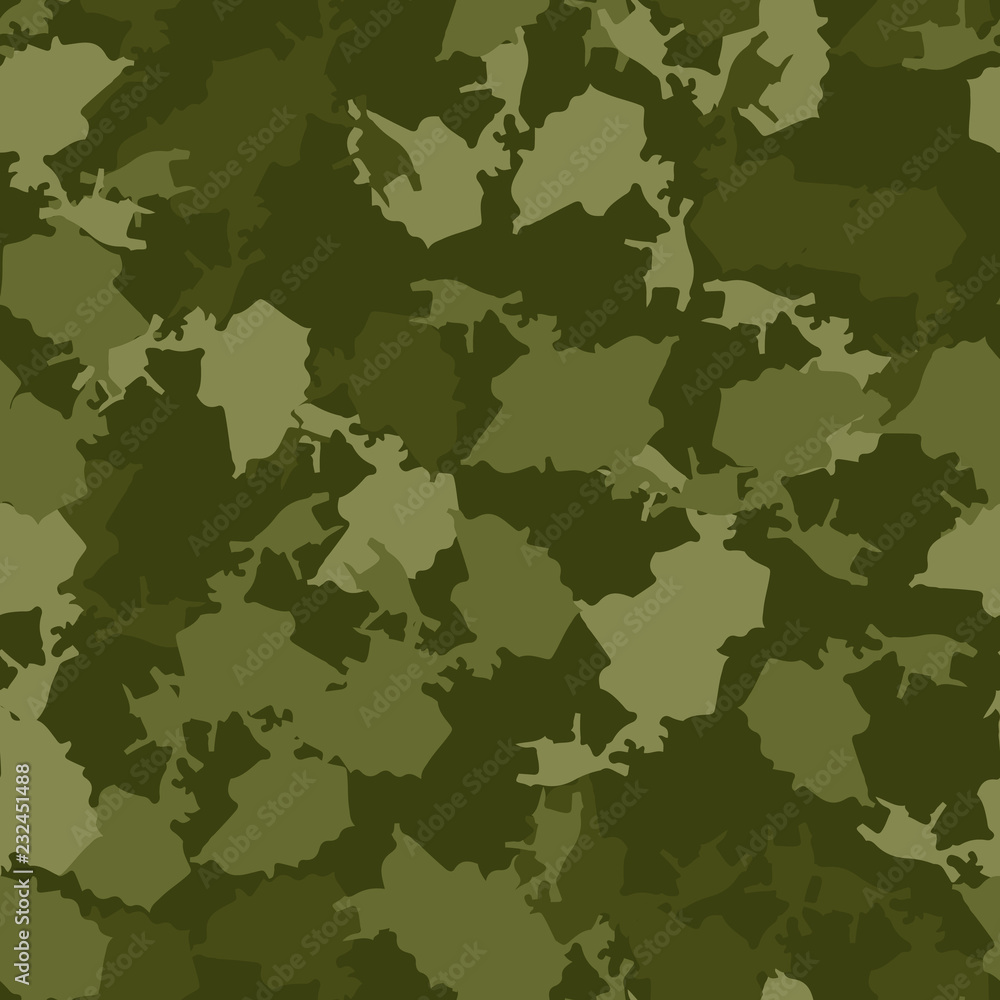 Military camouflage seamless pattern in different shades of green color Military camouflage seamless pattern in different shades of green color