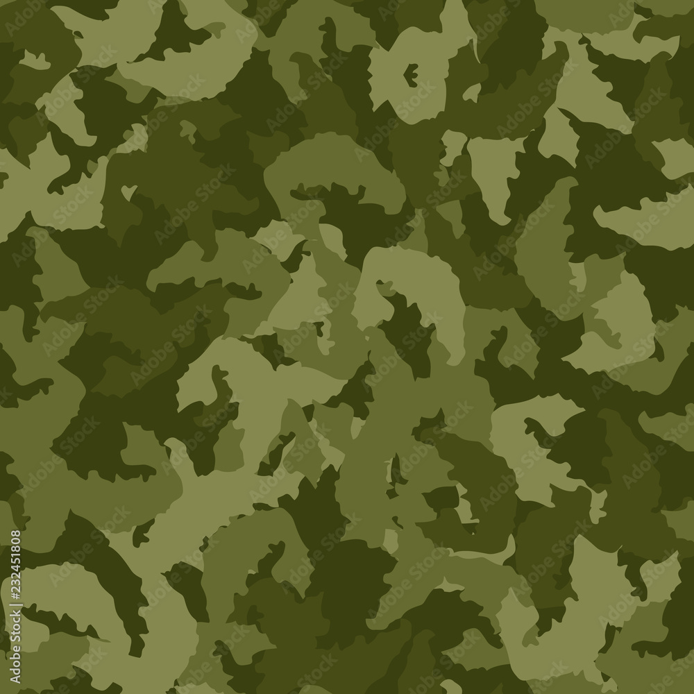 Military camouflage seamless pattern in different shades of green color Military camouflage seamless pattern in different shades of green color