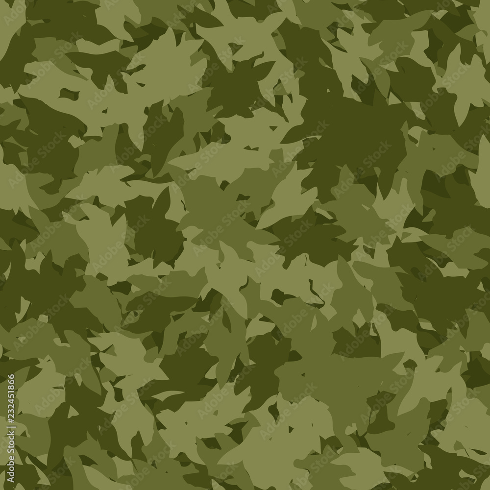 Fototapeta premium Military camouflage seamless pattern in different shades of green color
