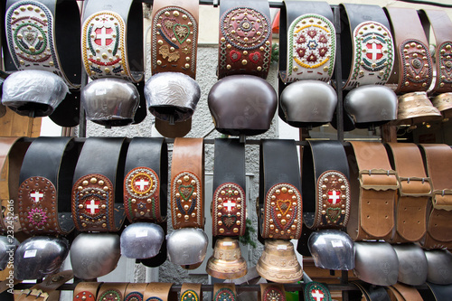 Cow bells on the market in aosta