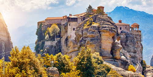 Great Monastery of Varlaam on the high rock in Meteora, Meteora monasteries, Greece Kalambaka. UNESCO World Heritage photo