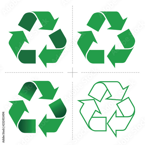 Recycle icon vector set