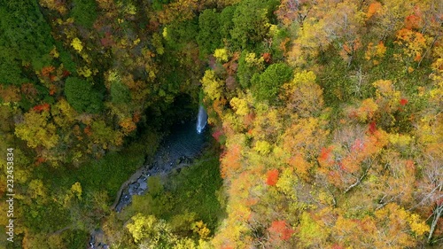 岐阜県　阿弥陀ヶ滝　紅葉　2018 ドローン空撮