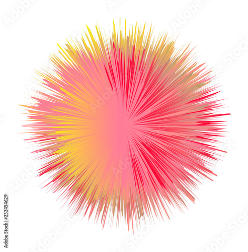 ball with the effect of fur. shaggy ball. Colorful cartoon fluffy pompon. Fur ball.